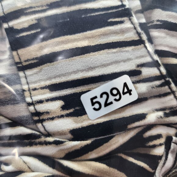 Women's Worthington Stretch Blouse Black/White Striped Pattern Short Sleeve S - Picture 8 of 8